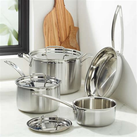 Saute pan with cover and helper handle, 6 qt. . Cuisinart tri ply stainless steel cookware